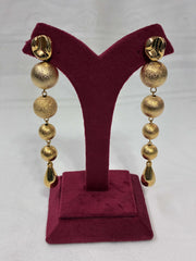 Western Multilayer Textured Ball Dangle Earring