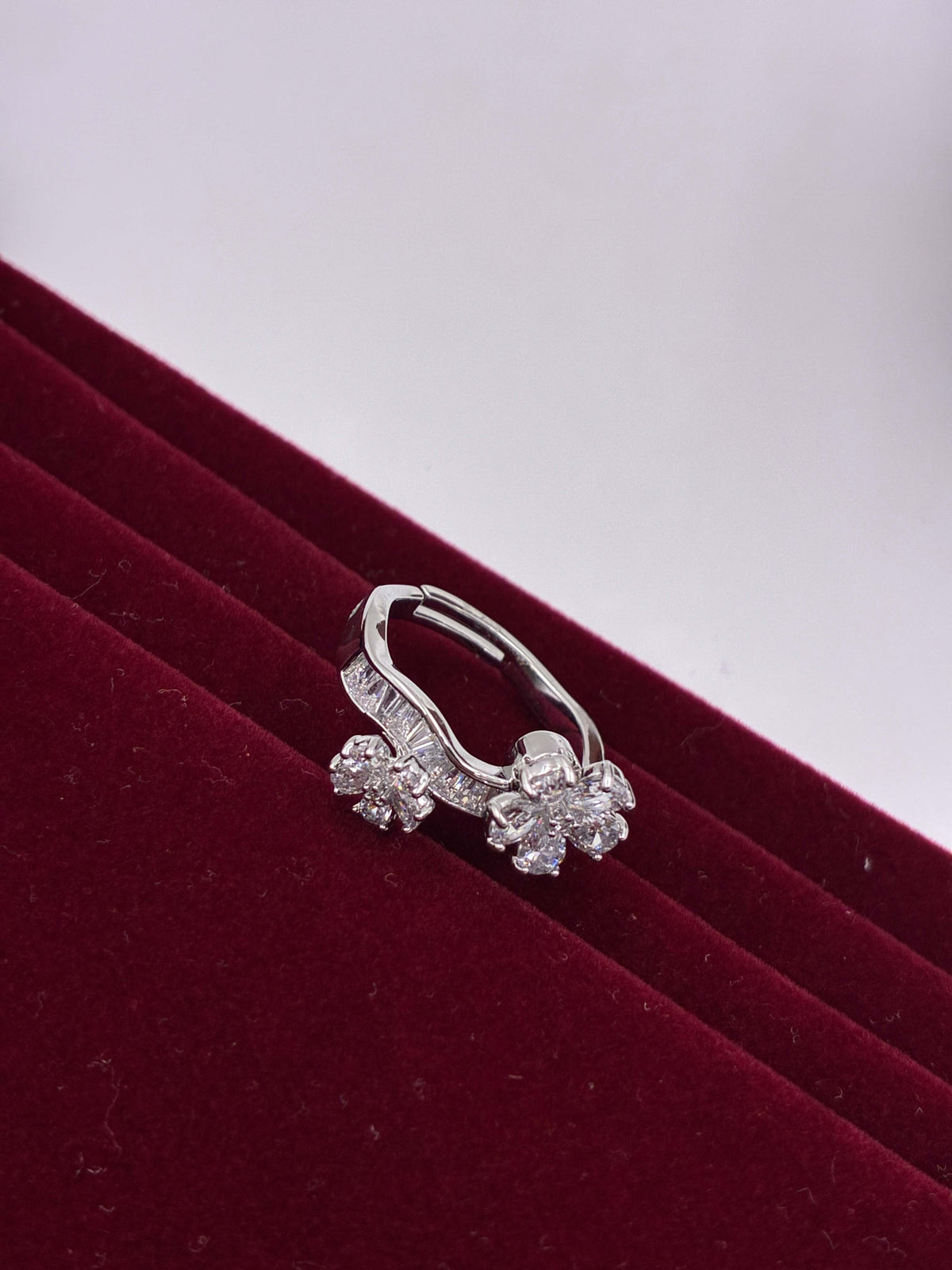 Western Twin Flower Sterling Finger Ring