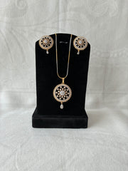CZ Circular Designer Pendant set