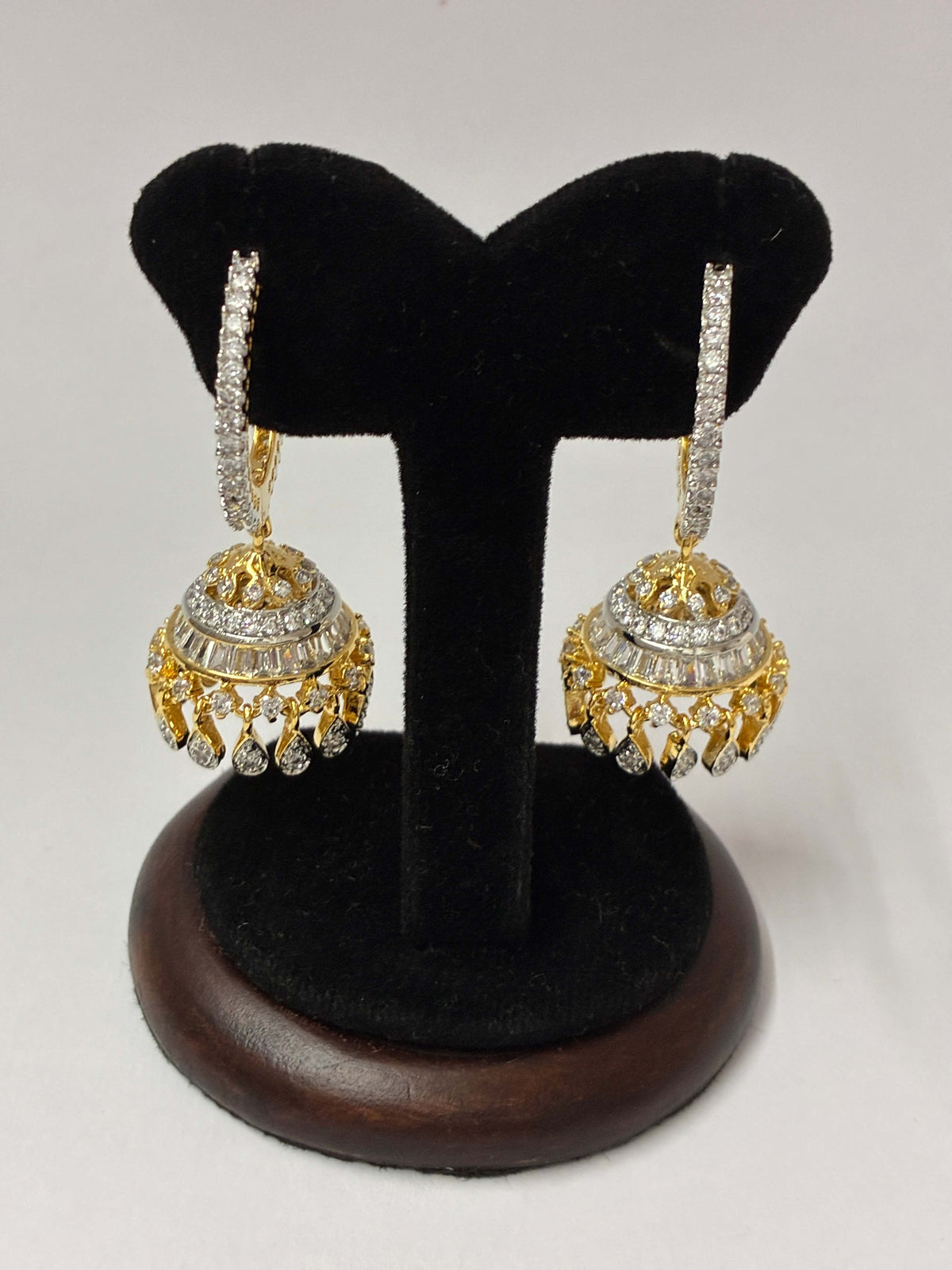 CZ Dual Tone Fusion Earring