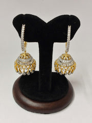 CZ Dual Tone Fusion Earring