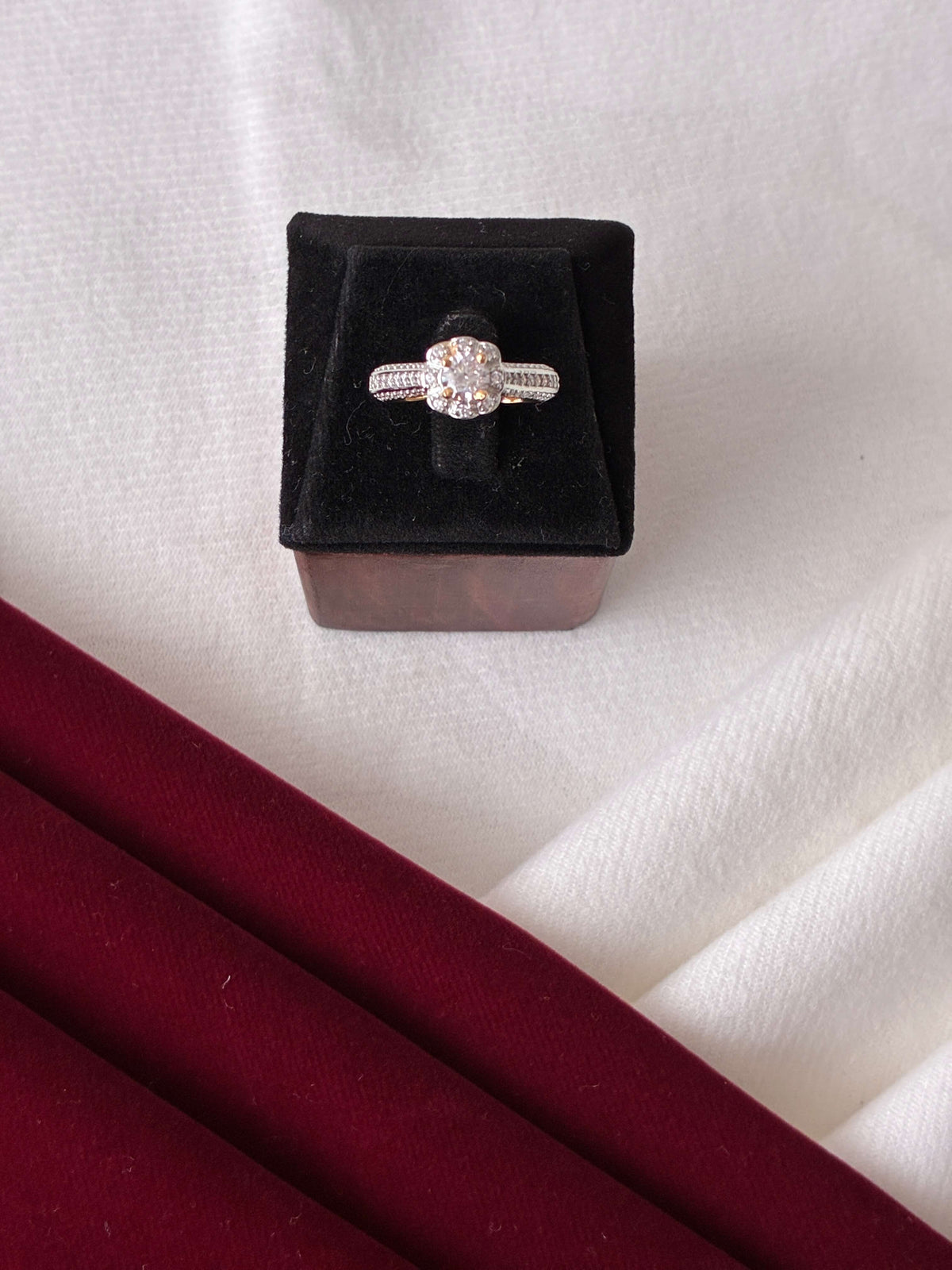 CZ Floral Finger Ring