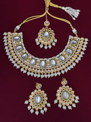 Indo Western Stone Pearl Drop Necklace Set
