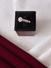 CZ Floral Finger Ring