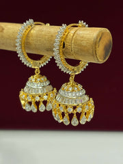 CZ Dual Tone Fusion Earring