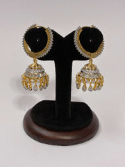 CZ Dual Tone Fusion Earring