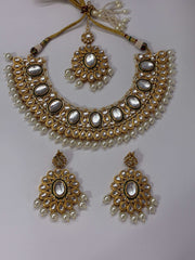 Indo Western Stone Pearl Drop Necklace Set