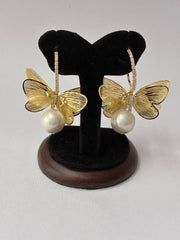 Western, Butterfly Pearl Drop Earring