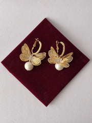 Western, Butterfly Pearl Drop Earring