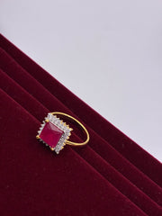 CZ Rani Square Shape Finger Ring