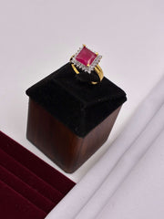 CZ Rani Square Shape Finger Ring
