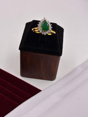 CZ Emerald Pear Shape Finger Ring