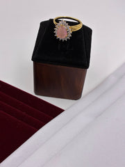 CZ Pink Pear Shape Finger Ring