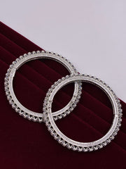 CZ Brilliant Silver tone single line Bangle