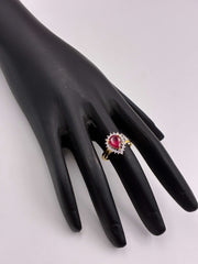 CZ Ruby Pear Shape Finger Ring