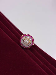 CZ Ruby Gorgeous Circular Finger Ring