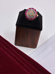 CZ Ruby Gorgeous Circular Finger Ring