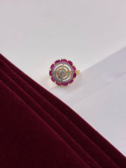 CZ Ruby Gorgeous Circular Finger Ring