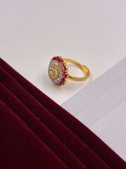 CZ Ruby Gorgeous Circular Finger Ring