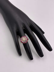 CZ Ruby Gorgeous Circular Finger Ring