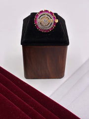 CZ Ruby Gorgeous Circular Finger Ring