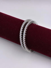 CZ Splendid Silver tone single line Bangle