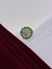 CZ Emerald Gorgeous Circular Finger Ring