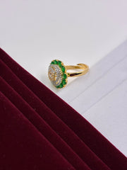 CZ Emerald Gorgeous Circular Finger Ring