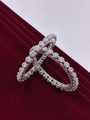 CZ Silver Pachheli Style Bangle