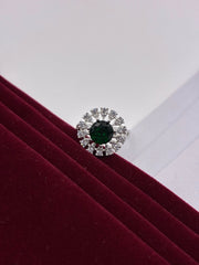 CZ Emerald Luxe Round Finger Ring
