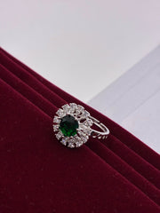 CZ Emerald Luxe Round Finger Ring