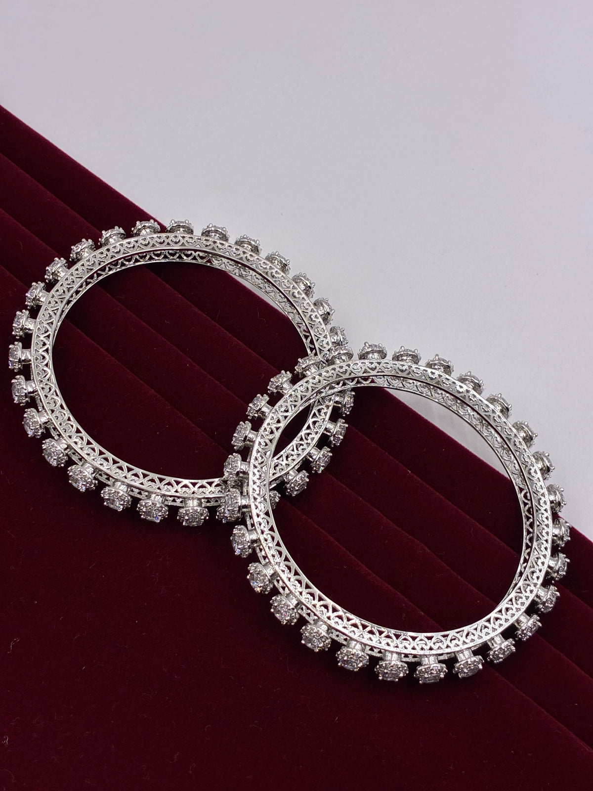 CZ Silver Pachheli Style Bangle