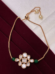 Kundan Emerald Green Classic Bracelet
