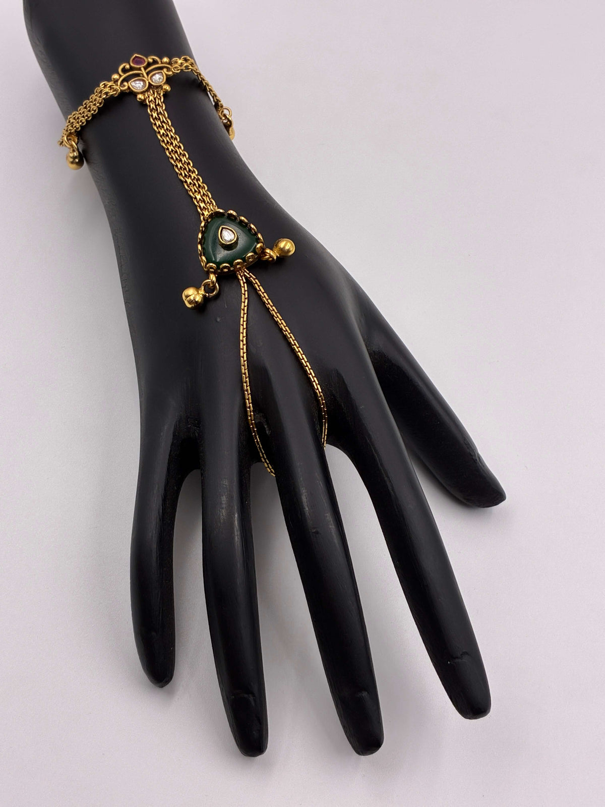 Antique Ruby Green Heritage Collection Haathphool