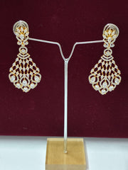 CZ Dual tone Designer Earring