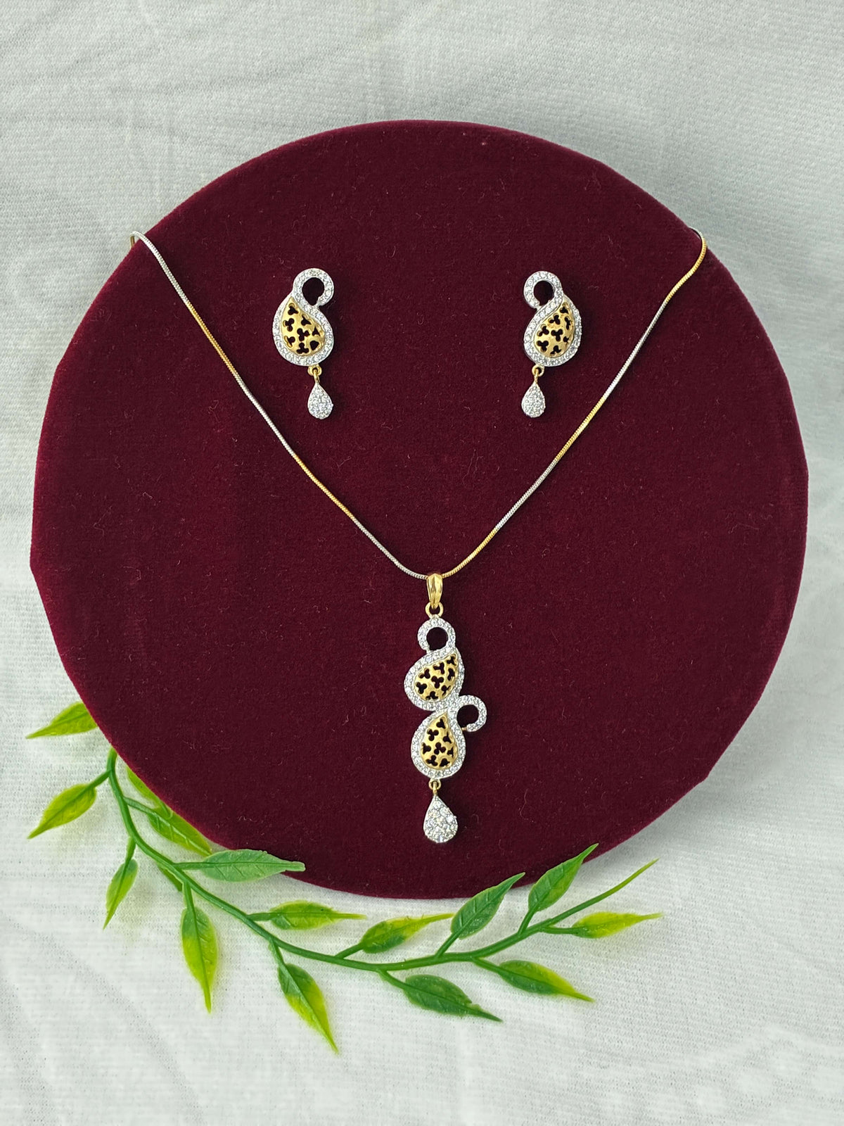 CZ Peacock Pendant set