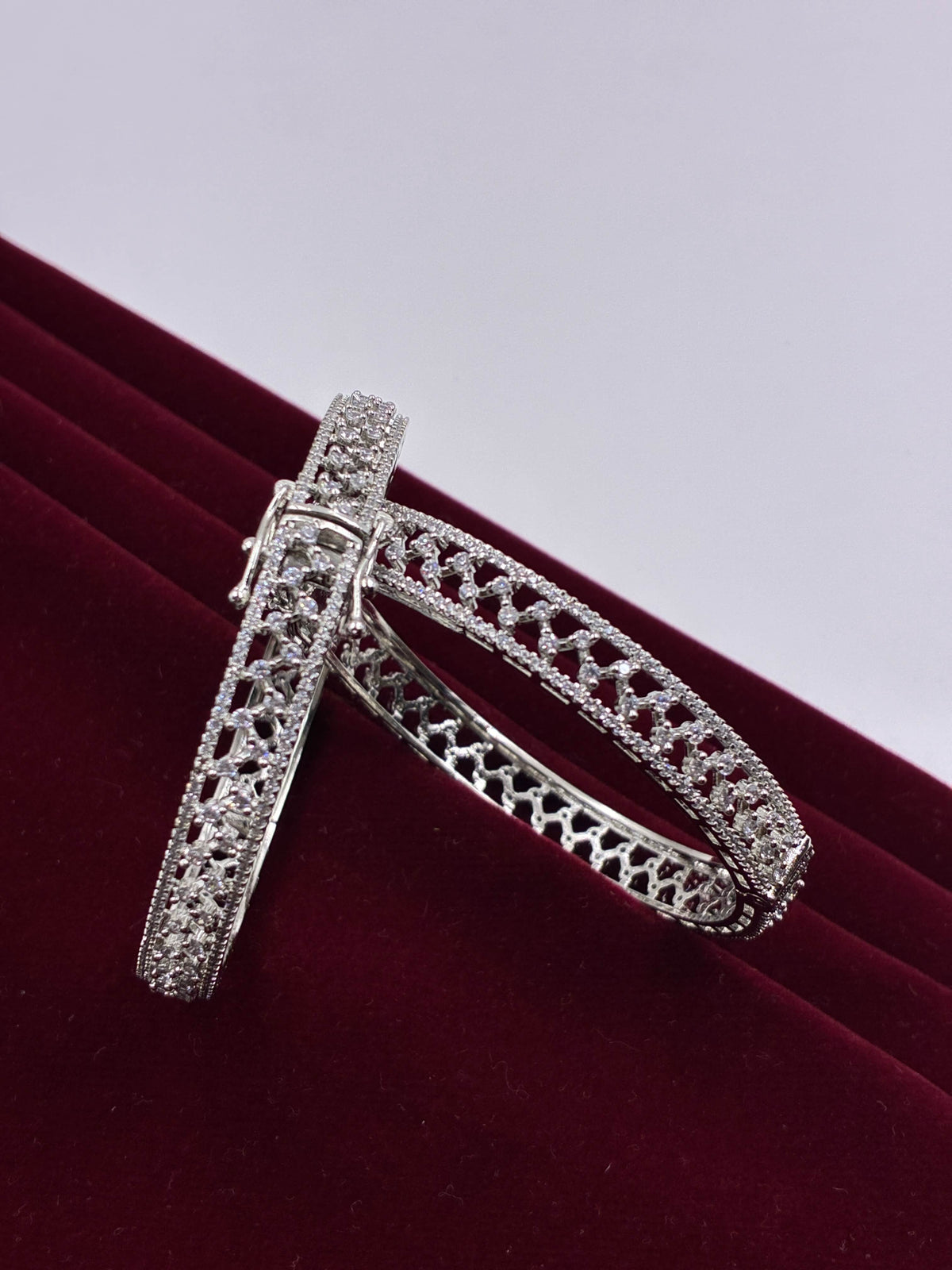 CZ Silky Silver Openable Bangle