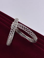 CZ Silky Silver Openable Bangle