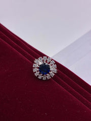 CZ Blue Luxe Round Finger Ring