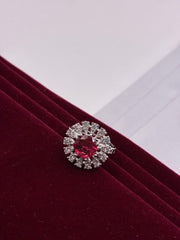 CZ Ruby Luxe Round Finger Ring
