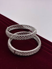 CZ Silver Designer Openable Bangle