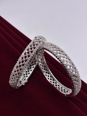 CZ Silver Designer Openable Bangle