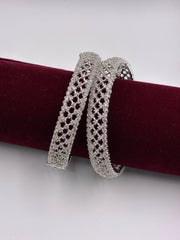 CZ Silver Designer Openable Bangle