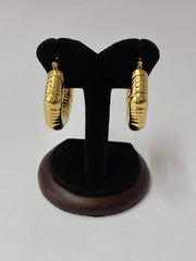 Western Anti-Tarnish Textured Hoop Earring