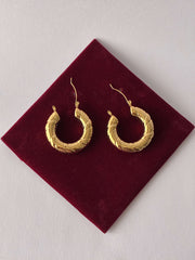 Western Anti-Tarnish Textured Hoop Earring