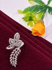CZ Silver Sparkle Designer Finger Ring