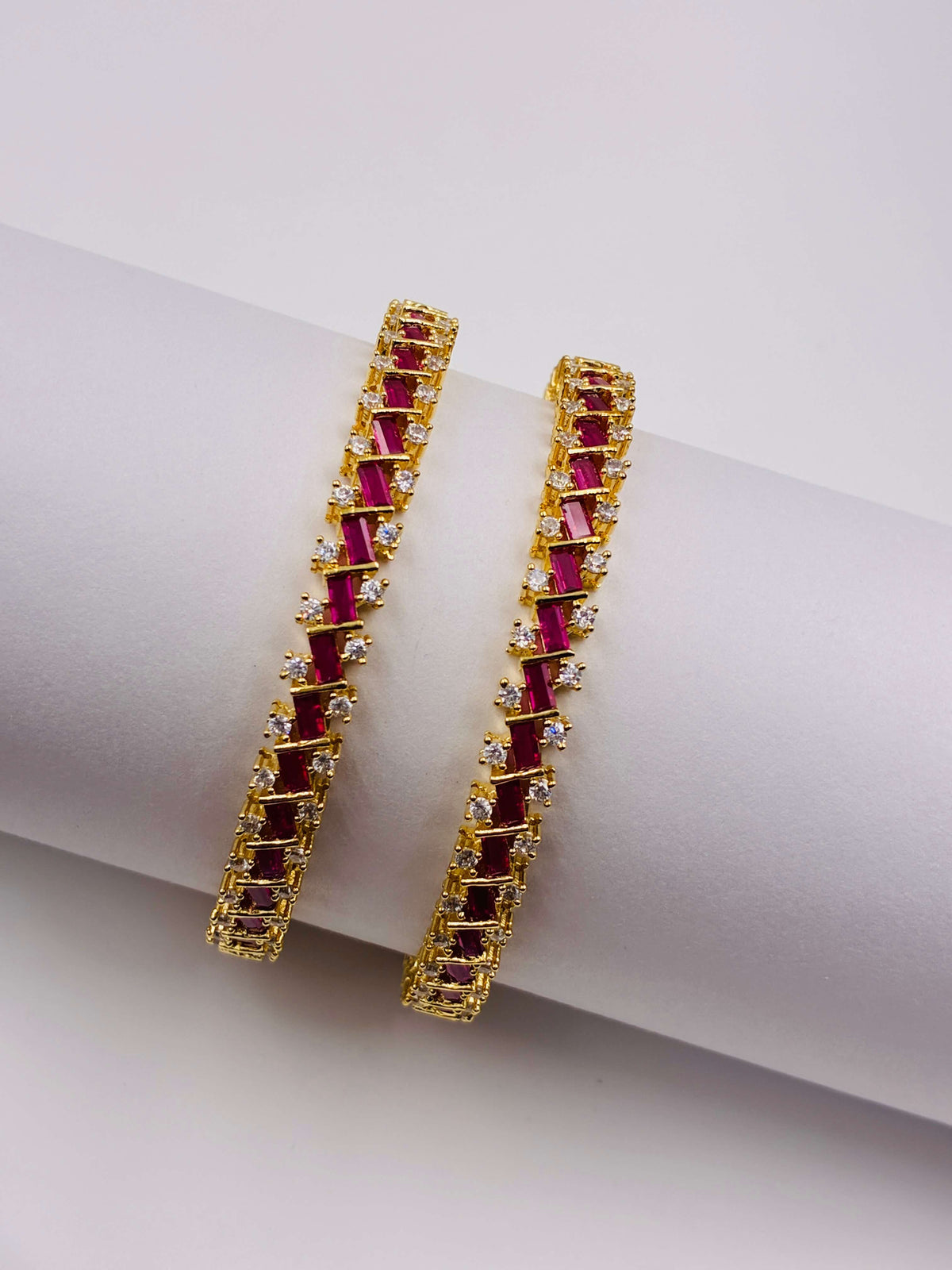 CZ Ruby Rani Designer Bangle