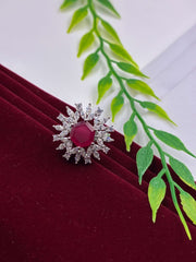 CZ Rich Ruby Stylish Finger Ring
