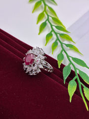 CZ Rich Ruby Stylish Finger Ring