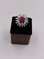 CZ Rich Ruby Stylish Finger Ring